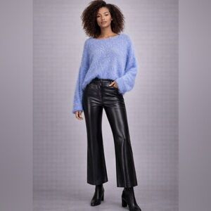 Wilfred Black Leather Cropped Flare Pants size 6